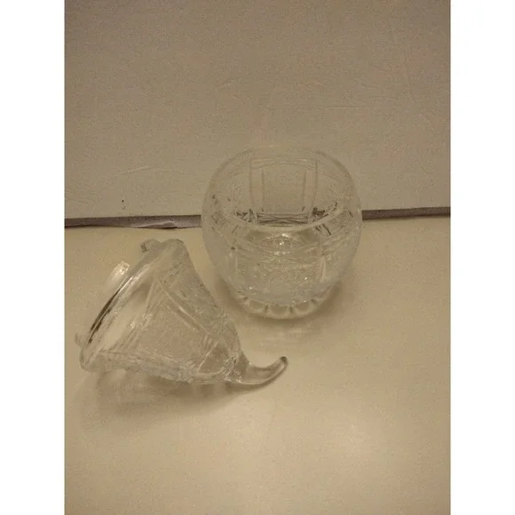 Vintage Julia Crystal Poland Lead Crystal Pear Preserve Candy Jar 8" - Picture 2 of 7